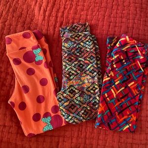 Girls LulaRoe leggings. 3 pair. All size S/M.